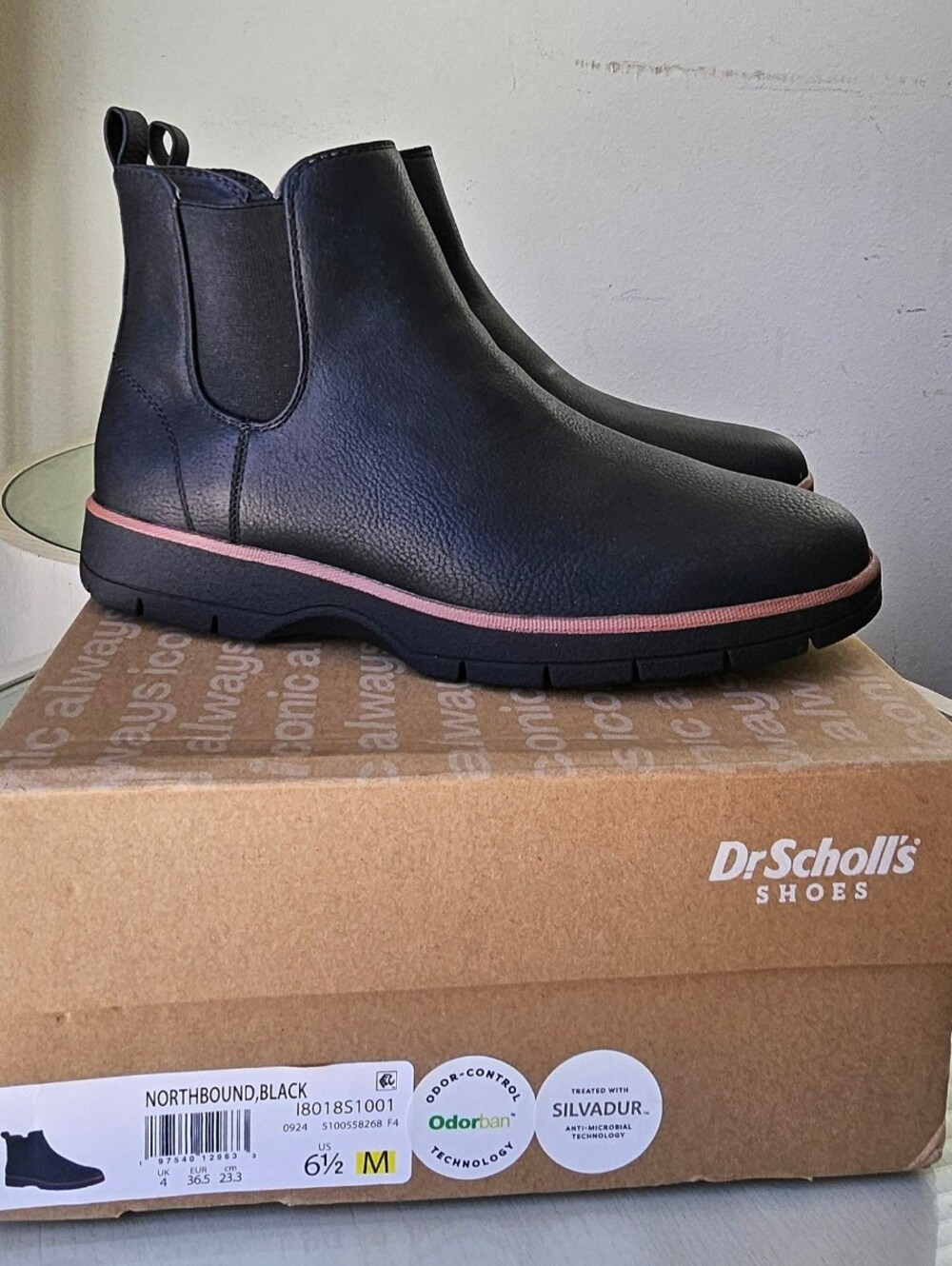 Dr. Scholl's Women Northbound Ankle Bootie Black Smooth New In Box